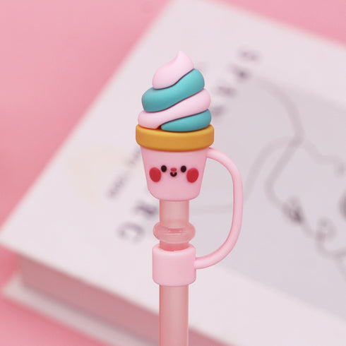 Cute Cartoon Silicone Straw Cap Dust PlugTumbler Straw Toppers for Tumblers, Dust-Proof Drinking Straw Caps for Reusable Straws Tips